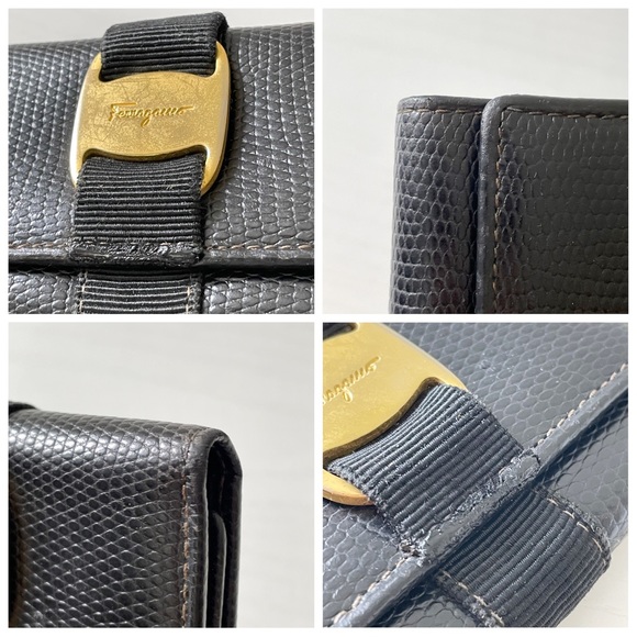 Salvatore Ferragamo black leather Vara bow key wallet - Picture 3 of 10